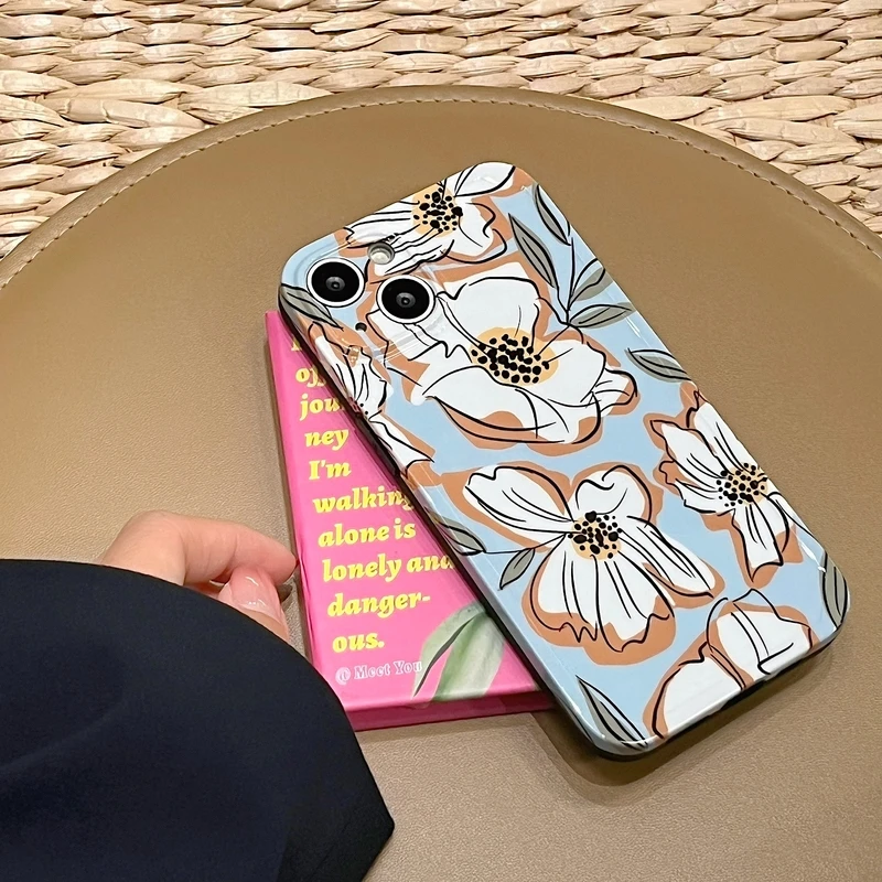 

Чехол для телефона в стиле ретро с рисунком масляной живописи абстрактные цветы цветочный чехол для iPhone 11 12 13 Pro Xs Max Xr X 7 8 Puls противоударный м...