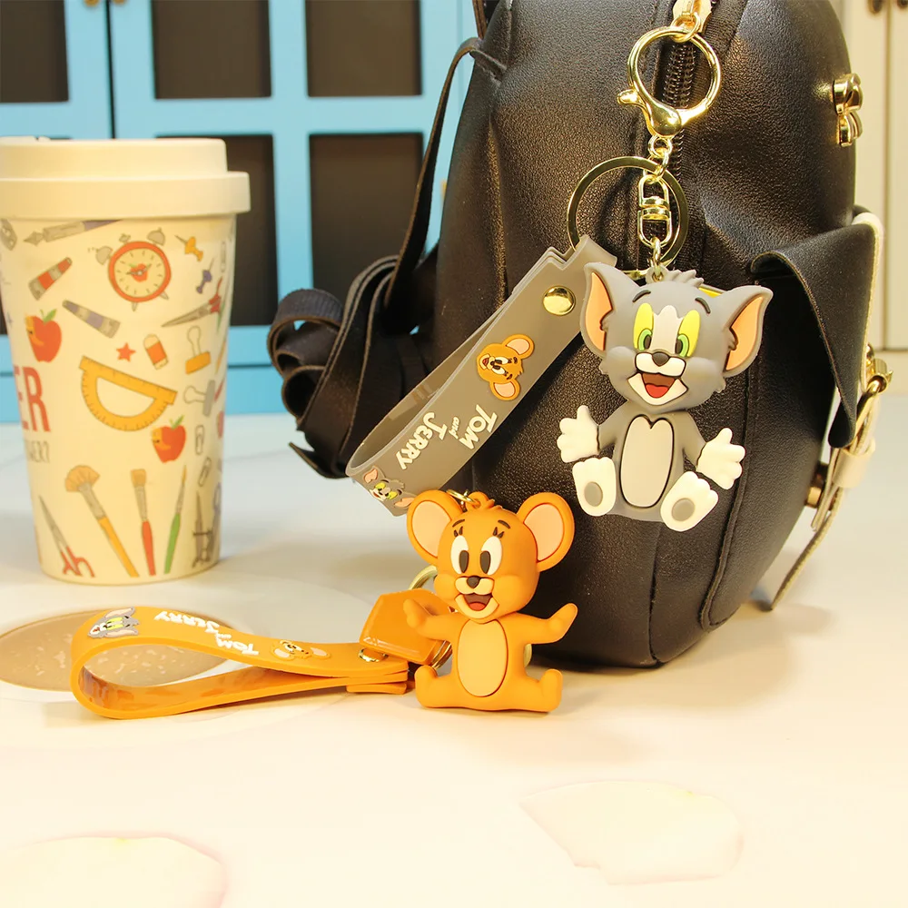 Брелок с милым котом и кукла мышка брелок подвеской в виде мультяшного аниме Тома