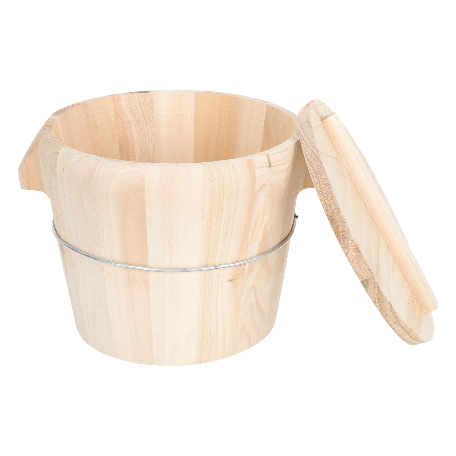 

Cedar Wood Steamed Rice Barrel Bucket Container With Household Steamer Basket Lid Tray
