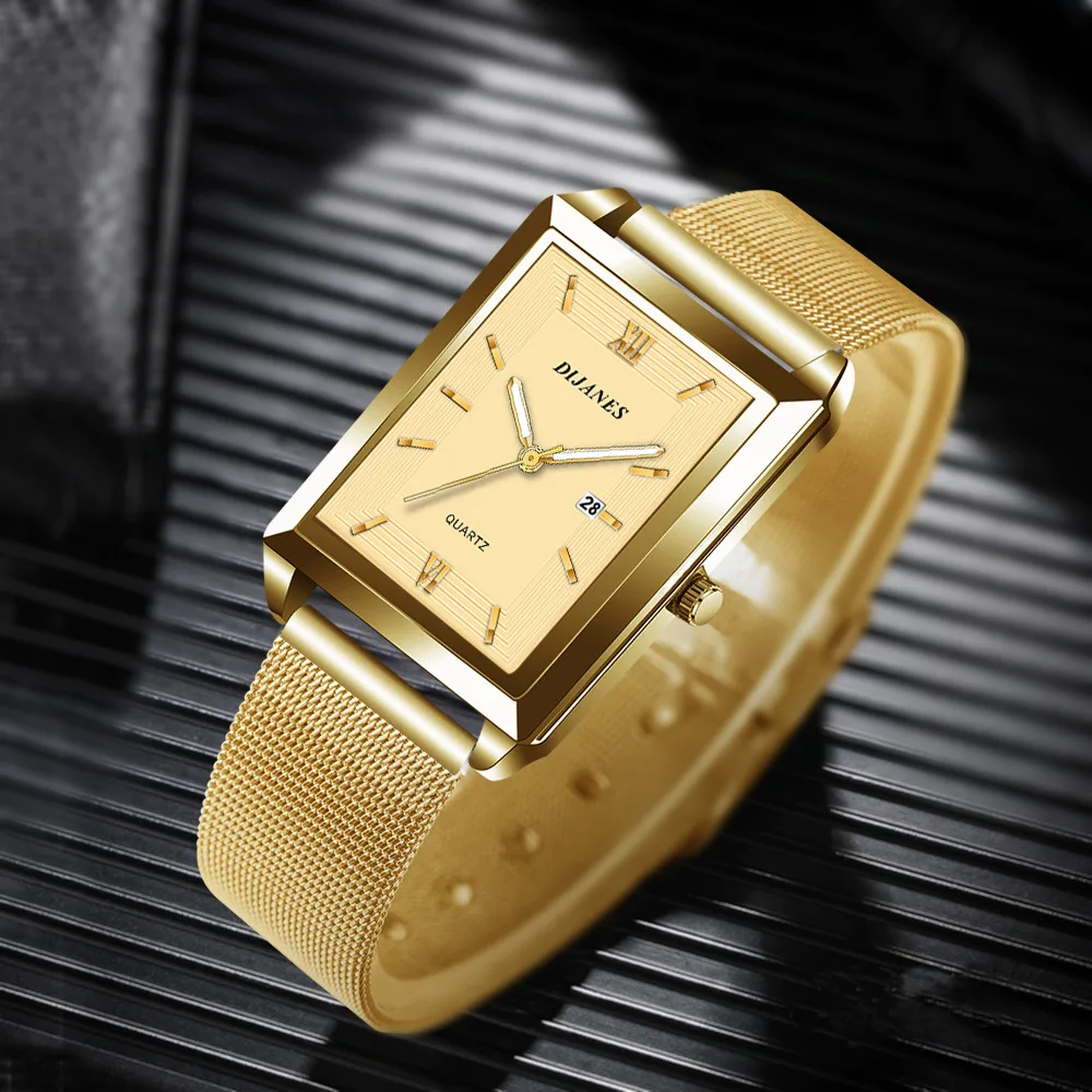 

Top Brands Luxury Men's Watches Date Breathable Mesh Belt Business Quartz Wristwatches Sports Electronic Man Clock Montre Homme
