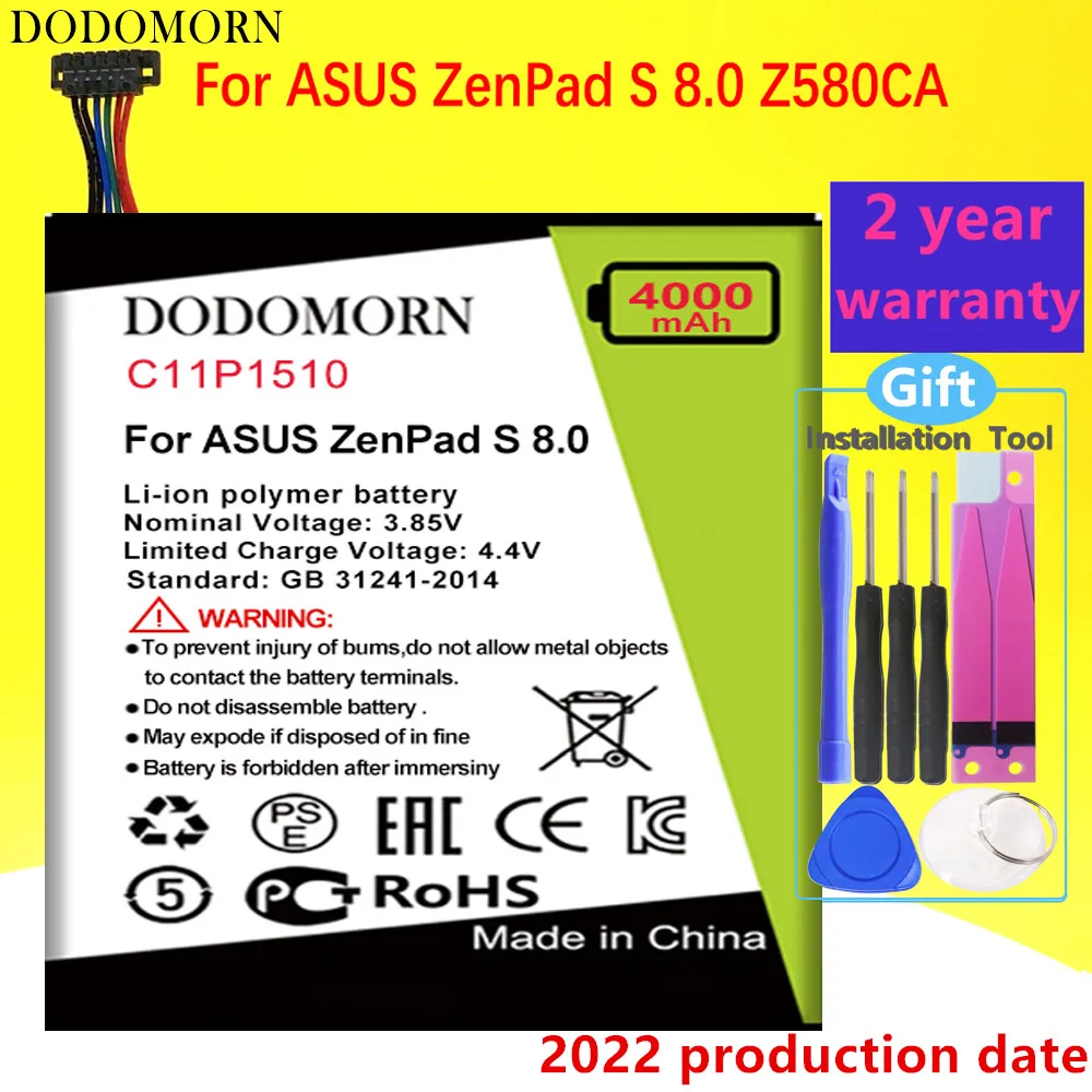 

Аккумулятор DODOMORN 4000 мАч C11P1510 для ASUS ZenPad S 8,0 Z580CA Z580C