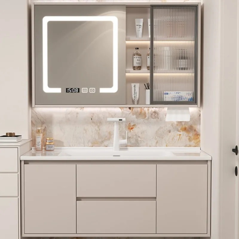 Узкие Шкафы для ванной комнаты зеркальная раковина умный угловой ящик шкафы