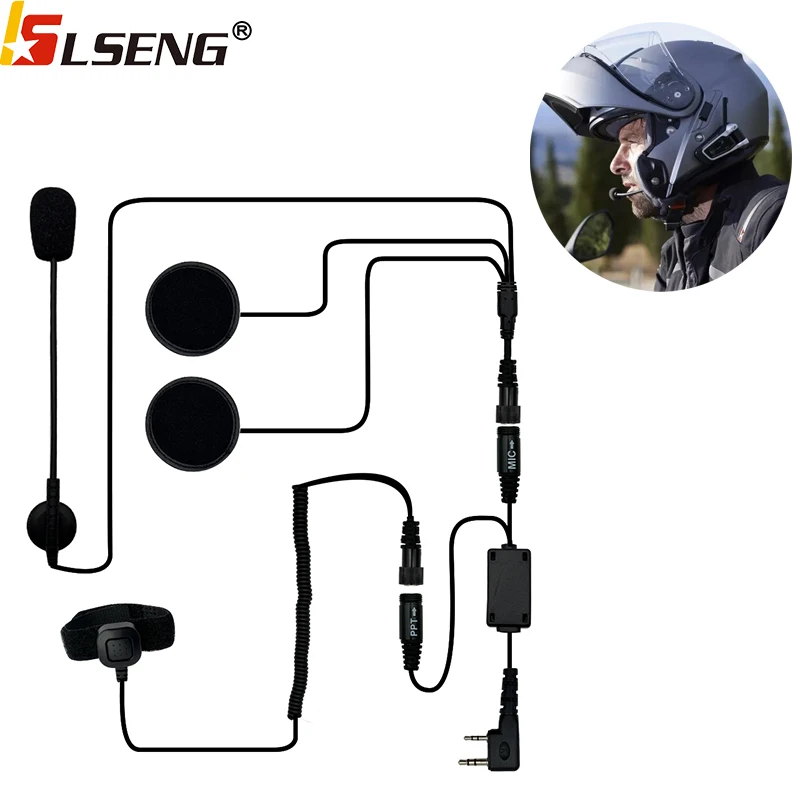 

LSENG Motorcycle Helmet Headset Microphone for Kenwood Baofeng UV-5R 82 UV-5RA Plus Retevis TYT Radio Walkie Talkie Accessories