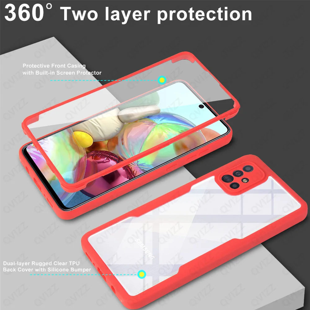 

360° Full Body Clear Case for Samsung A51 A71 4G Bumper Phone Cover Galaxy A33 A53 A73 2022 A52 A52S A72 A82 A32 A12 A13 A22 A23