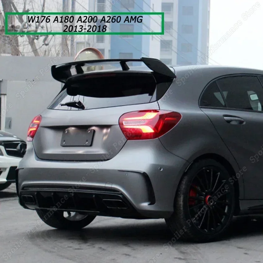 Задний спойлер на крышу багажника, АБС-пластик, глянцевая черная отделка корпуса крыла для Mercedes Benz A Class W176 W177 GLA X156 GLA45 H247 GLA180 2013-2023 +