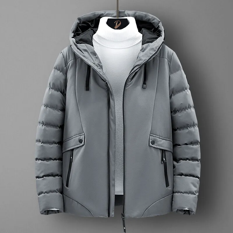 Men Casual Jacket Men's windbreaker jacket Winter warm Fall zipper Men's overcoat solid color large size winter oversize jacket