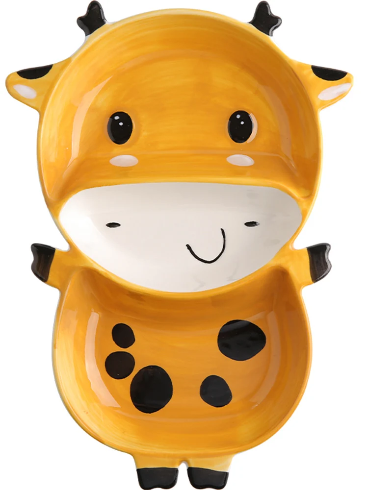 

2022 Promotion New Cartoon Children's Breakfast Tableware Animal Plate Single Bowl Plate Bowl Creative Set Cute One Food Person
