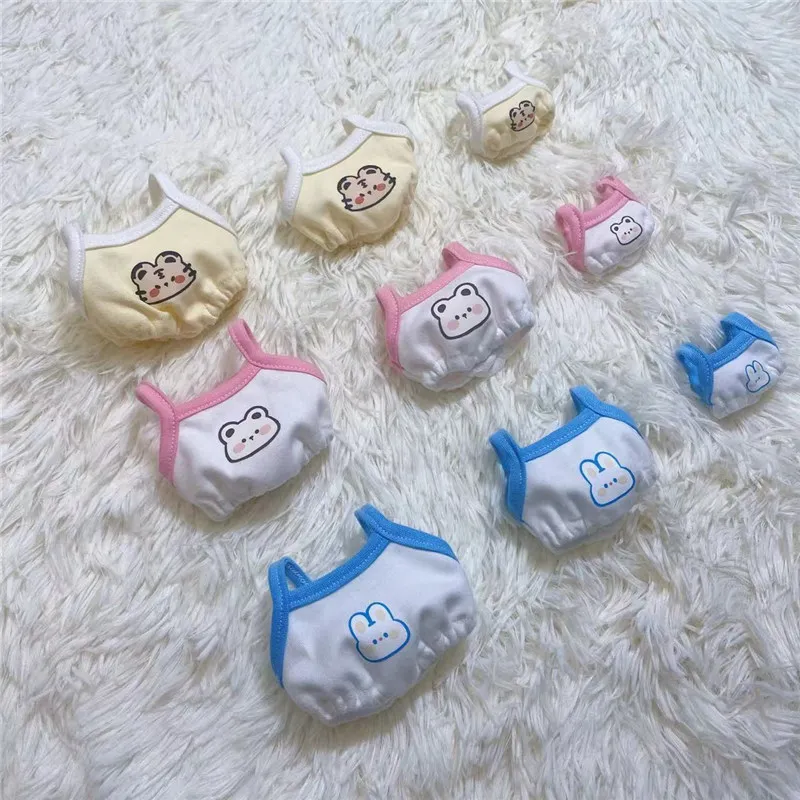 Lovely 10cm 20cm doll kpop Clothes summer cute romper EXO idol Dolls Clothes Accessories summer bread pants images - 6