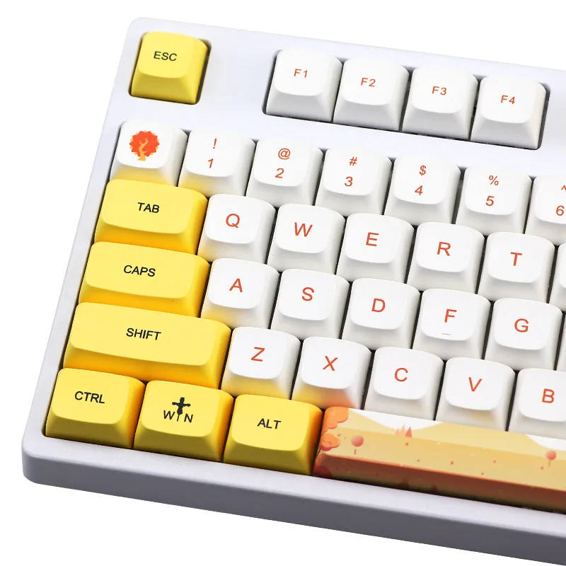 127 Keys Fall themed Keycaps XDA Profile PBT Dye Sublimation Keyboard Keycap For MX Switch 61/64/68/87/96/104/108 Keyboard