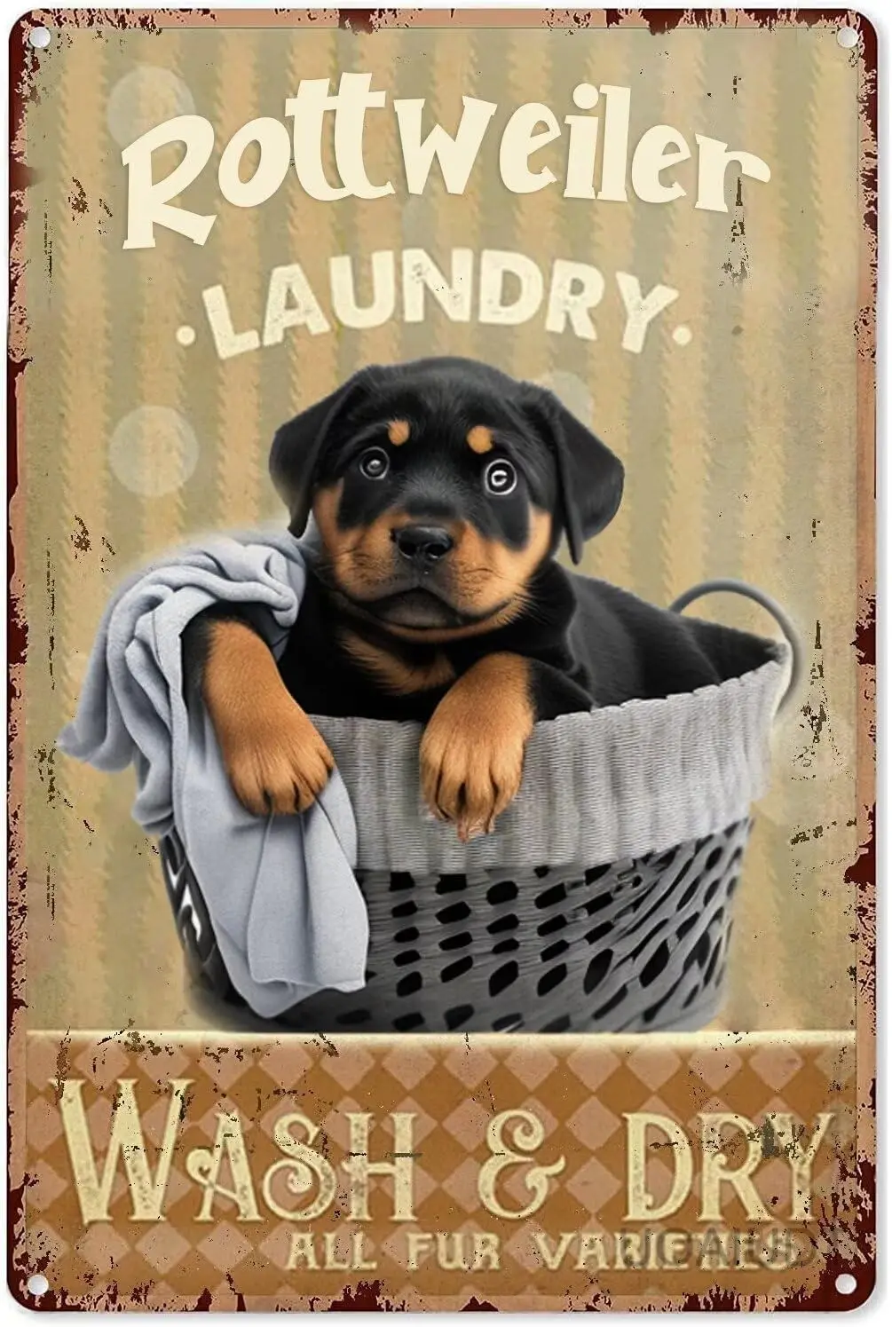 Металлическая табличка Vntage для прачечной плакат Rottweler стирка белья и сухая ретро