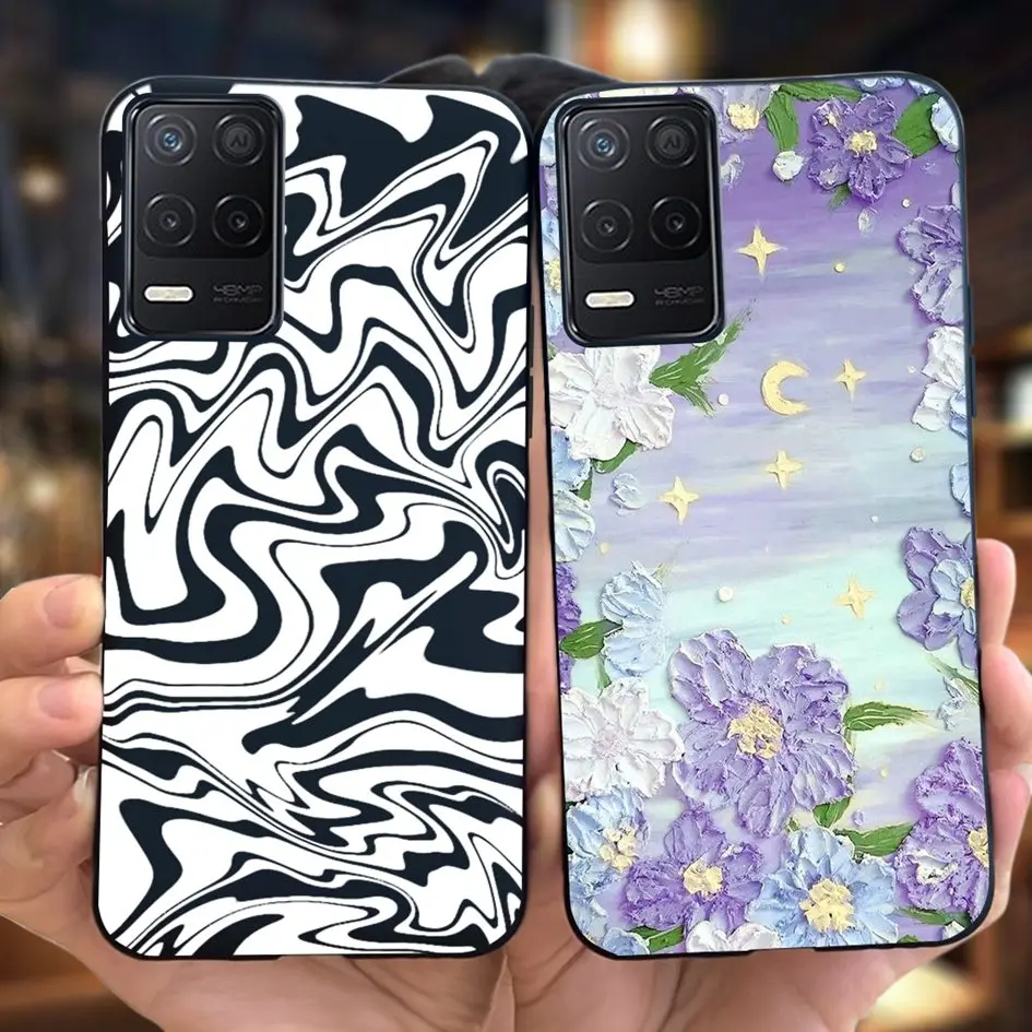 Чехол для Realme 8 5G RMX3241 Модный чехол с бабочкой и сердцем мягкий силиконовый из ТПУ