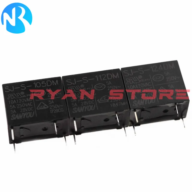 

5 шт. реле мощности SJ S 105DM 112DM 124DM SJ-S- 112DMH 105DMH 124DMH SJ-S 124EMS 112EMS 105EMS 16A 10A 4Pin DC5V 12V 24VDC