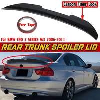 blackcarbon fiber look e90 car rear trunk lip spoiler wing lip psm style rear wing spoiler for bmw e90 3 series m3 2006 2011