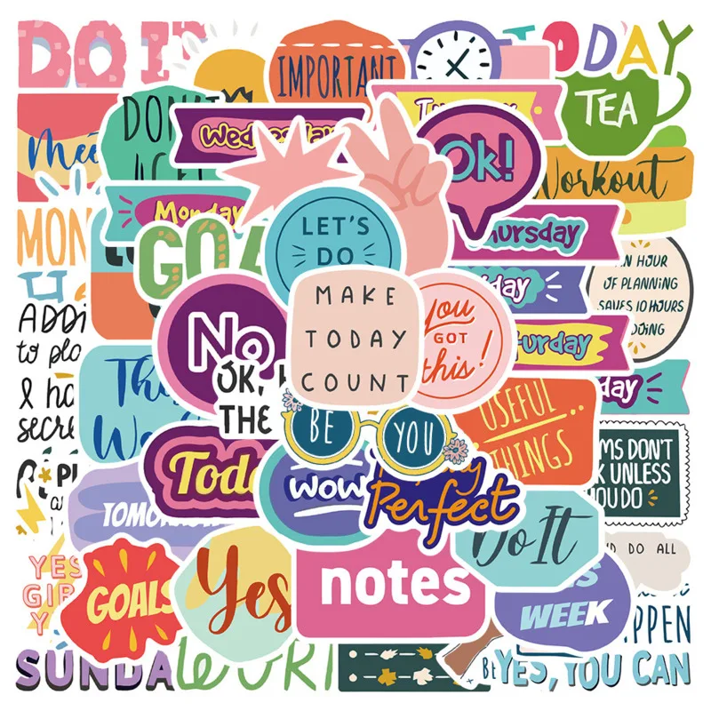 

10/30/54/100PCS English Stickers Skateboard Suitcase Freezer Graffiti Luggage DIY Journal Decoration Decal Cool Sticker Kid Toys