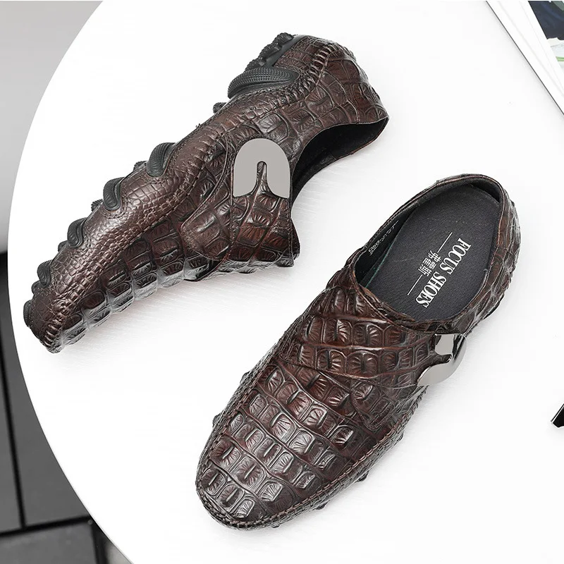 

Luxury Driving Shoes Men Genuine Leather Fashion Crocodile Pattern Black Casual Shoe 2022 Autumn Flat Man Loafers Zapatos Hombre