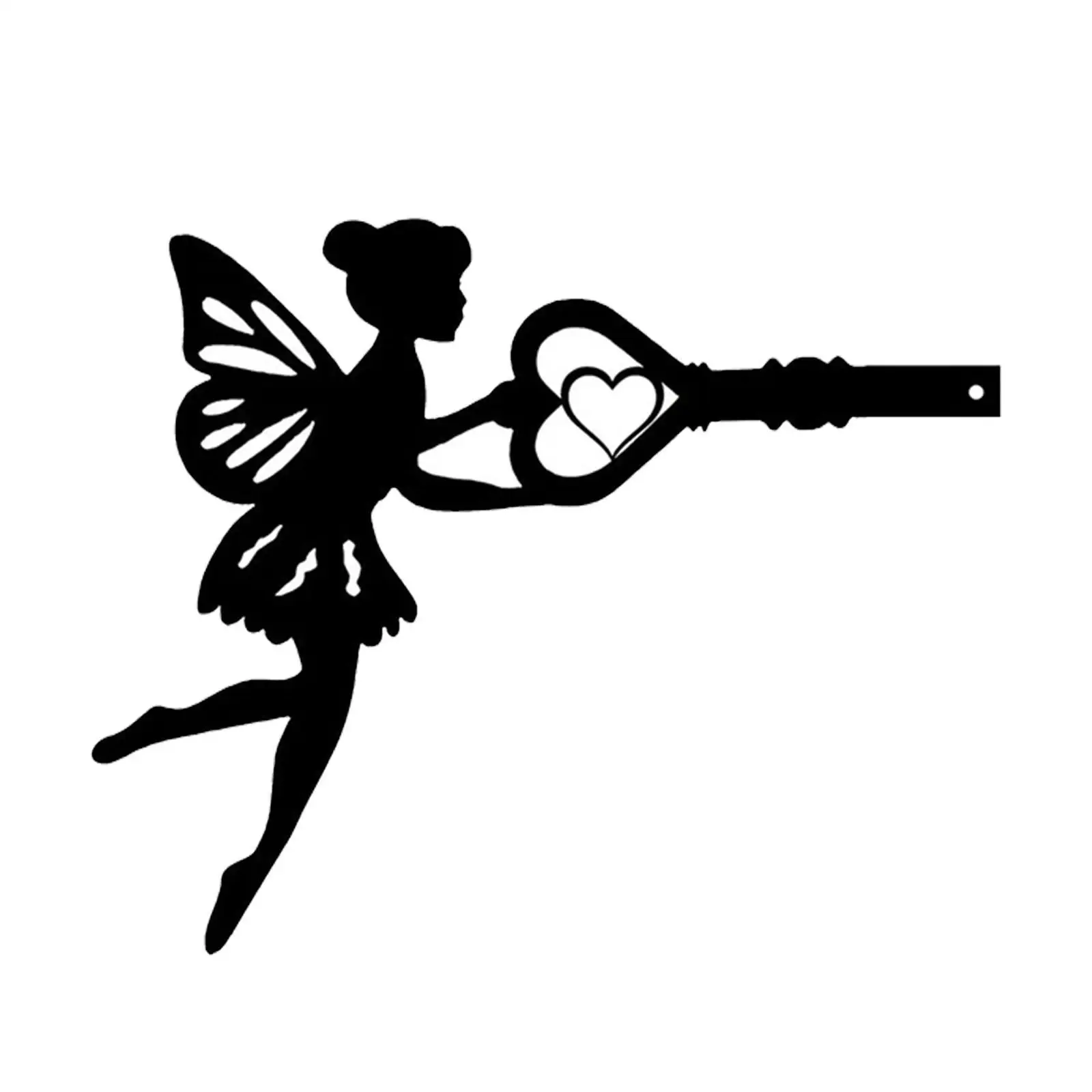 Настенное искусство металлический силуэт феи для газона на заднем дворе в