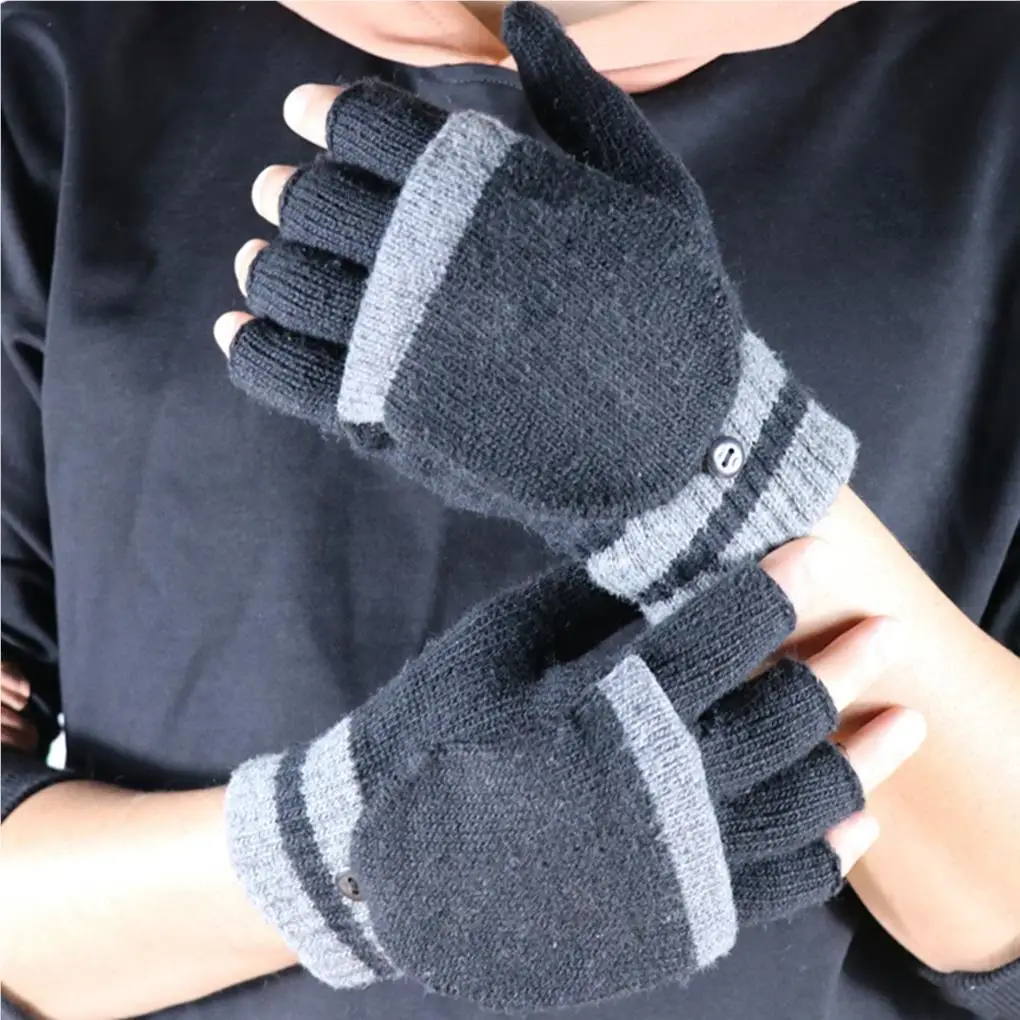 

2Pcs Electric Glove Unisex Knitted Mittens Washable Elastic Stretchy Fingerless Gloves Laptop Driving Cycling Running