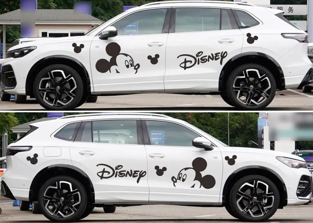 Фото Наклейка на кузов автомобиля Volkswagen SUV с изображением Микки Мауса от Disney, виниловая наклейка для гоночных автомобилей, полноцветная, самоклеящаяся, для декора авто №5
