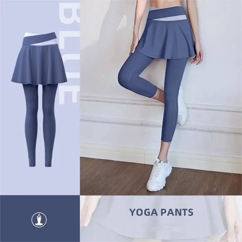 Women Yoga Tenis Skirts High Waist Sports Leggings Fitness Gym Quick-Dry Skirt Athletic Running Glof Leggin