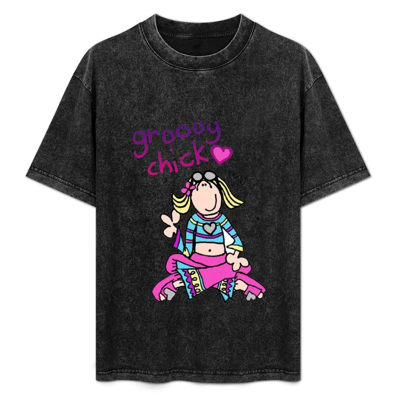 Винтажная футболка Groovy Chick Girls 2000-х годов Y2K быстросохнущая летняя рубашка 2025