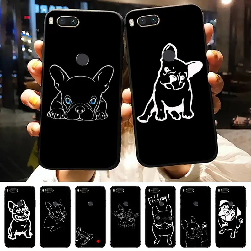 

French Bulldog simple line Phone Case For Xiaomi Redmi note 7 8 9 11 i t s 10 A poco f3 x3 E pro lite funda shell