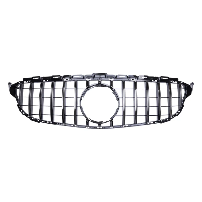 Решетка для переднего бампера решетка Mercedes Bens C Class W205 GT серебристая/глянцевая