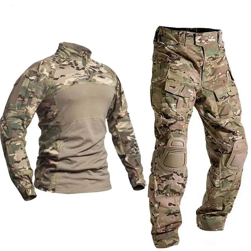 

Outdoor Hunting Suits Camouflage Military Tactical Uniform US Army Airsoft Paintball Multicam Combat Hunting Clothing Knee Pad