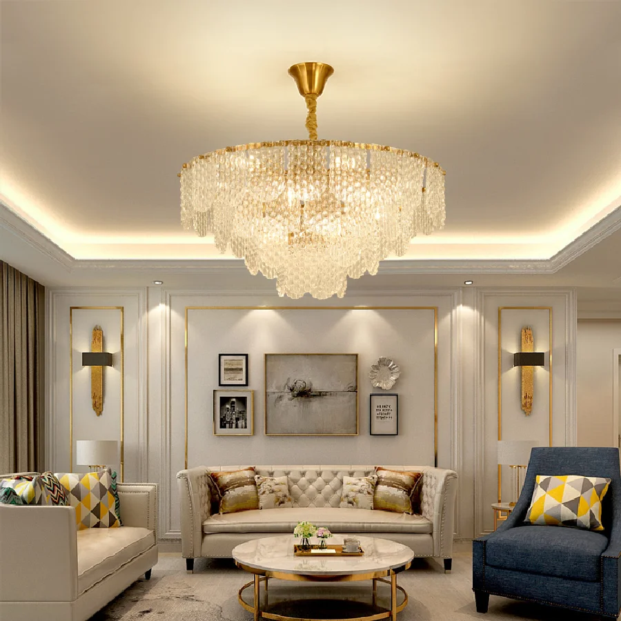 

Post-modern lamp luxury living room crystal chandelier creative villa hall lamp creative personality restaurant bedroom lamp