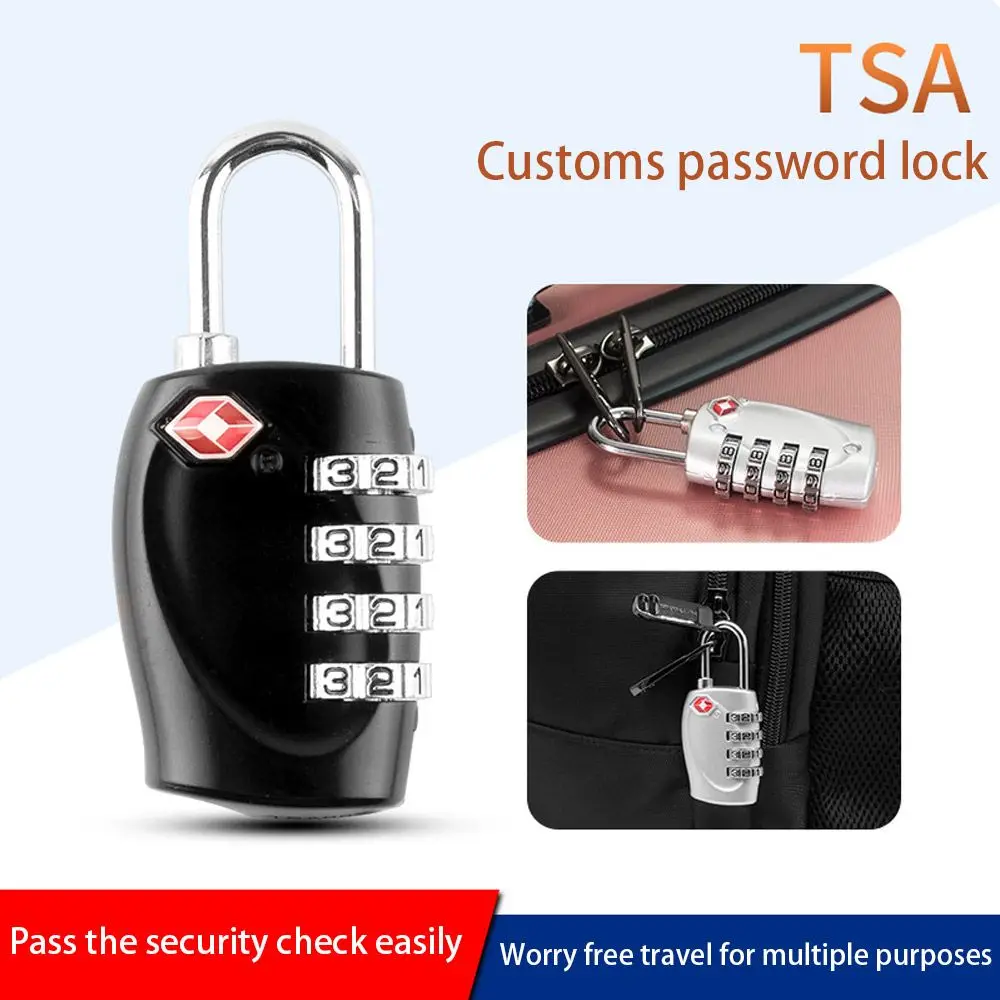 

TSA Customs Code Lock 4 Dial Digit Password Lock Combination Suitcase Luggage Metal Code Password Locks Padlock Anti-Theft