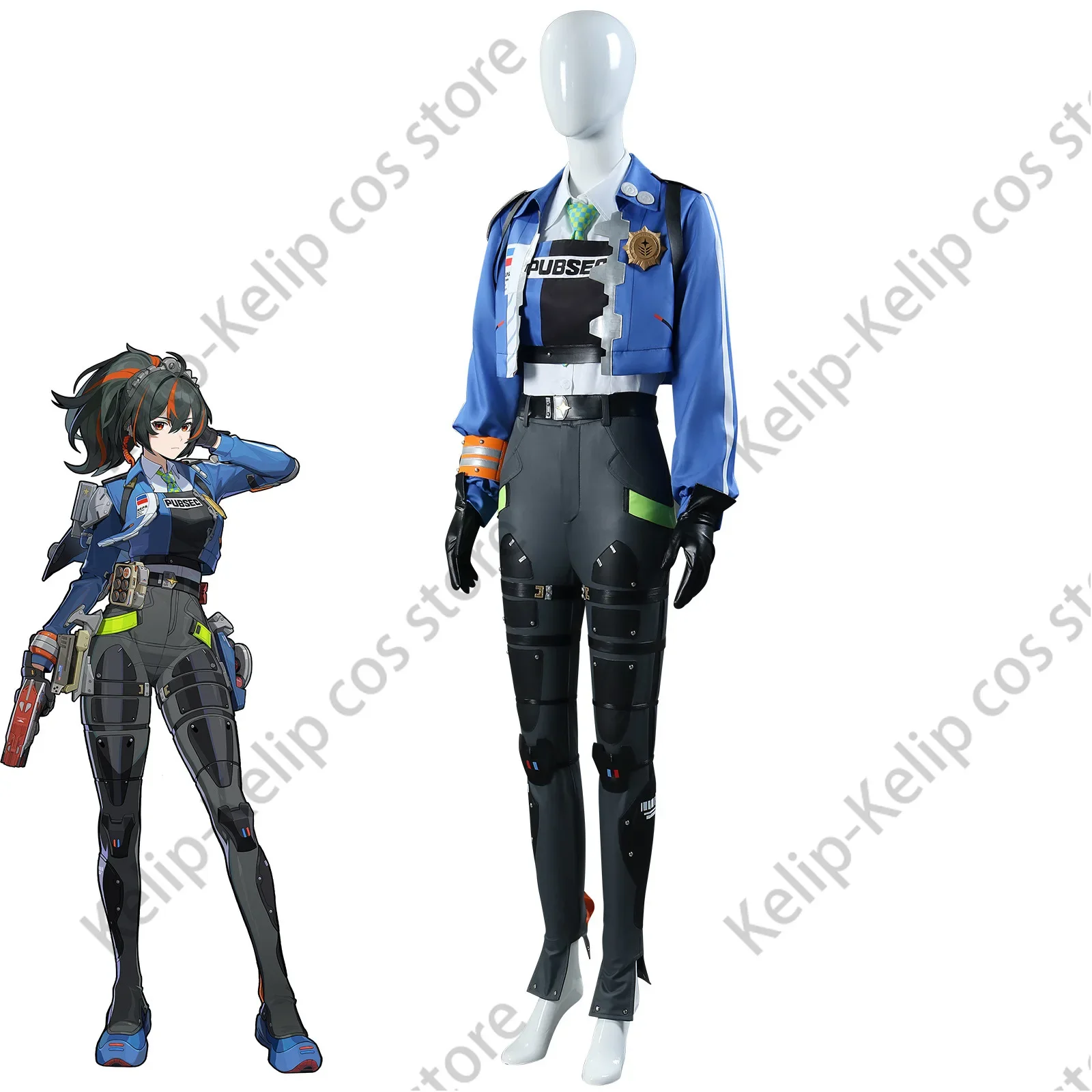 Игра Zenless Zone Zero Zhu Yuan Criminal Investigation Team Косплей Костюм Парик Синее Пальто Униформа