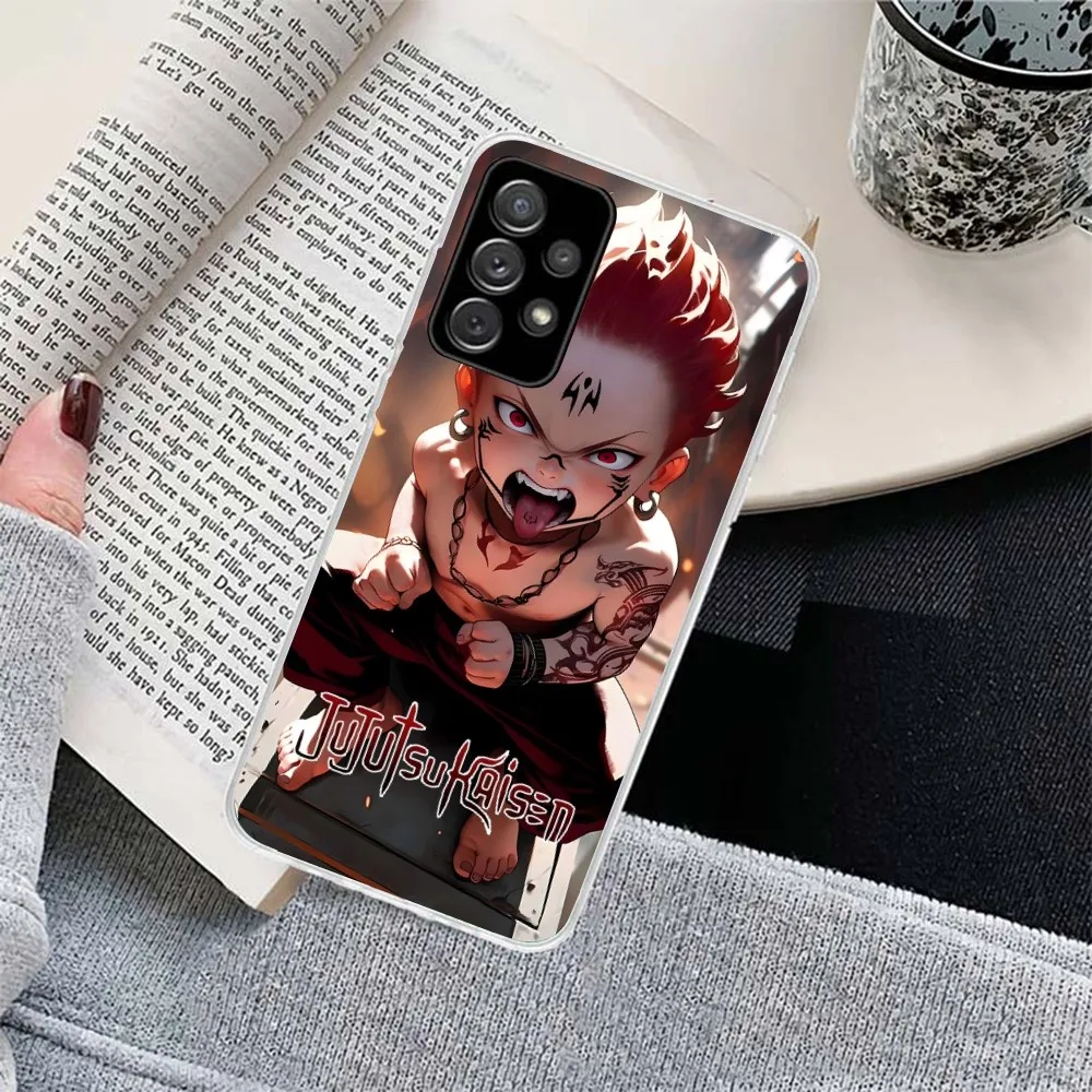 JJK Ryomen Sukuna Чехол для мобильного телефона Samsung Galaxy S23 S22 S21 Plus Ultra A12 A32 A53 Прозрачный