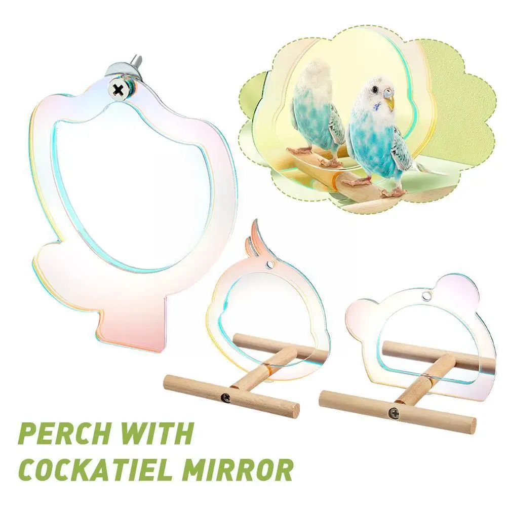 

Perch With Cockatiel Mirror For Cage Bird Toys Bird Cage Toys For Parakeet Cockatoo Cockatiel Conure Lovebirds Finch Canari H1h4