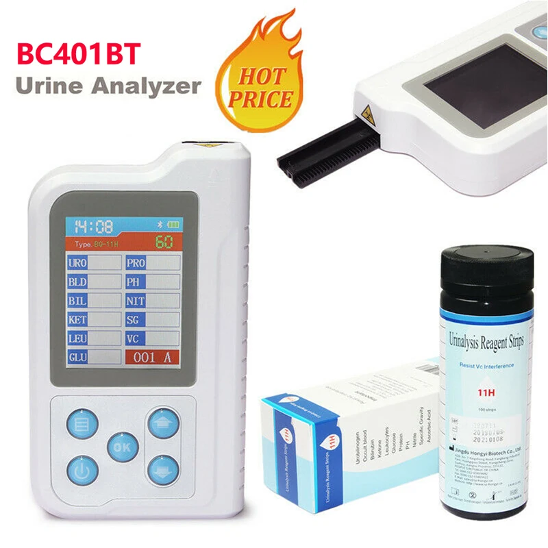 

BC401BT Bluetooth цифровой анализатор мочи 11 параметров с 100 шт. тест-полосок