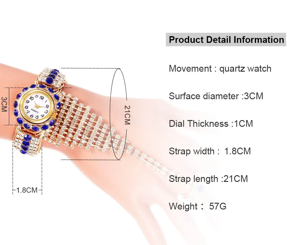 2023 New Hot Sale Luxury Colorful Shining Dense Inlay Round Small Dial Women's Quartz Watch Set Girlfriend Fashion Gift