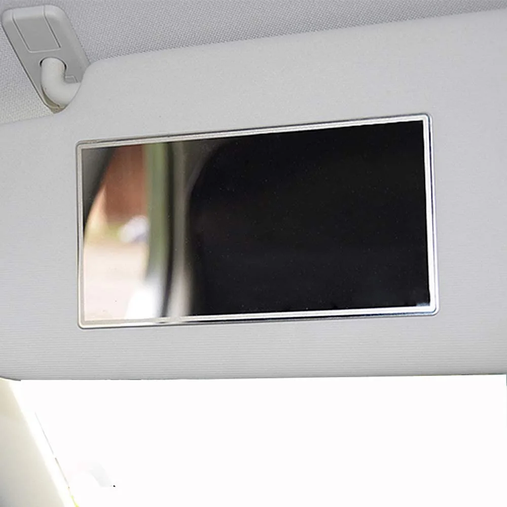 

Car Visor Mirror Seatback Makeup Mirror Large Stainless Steel Makeup Travel Vanity Mirror Universal for Car Visor Seatback