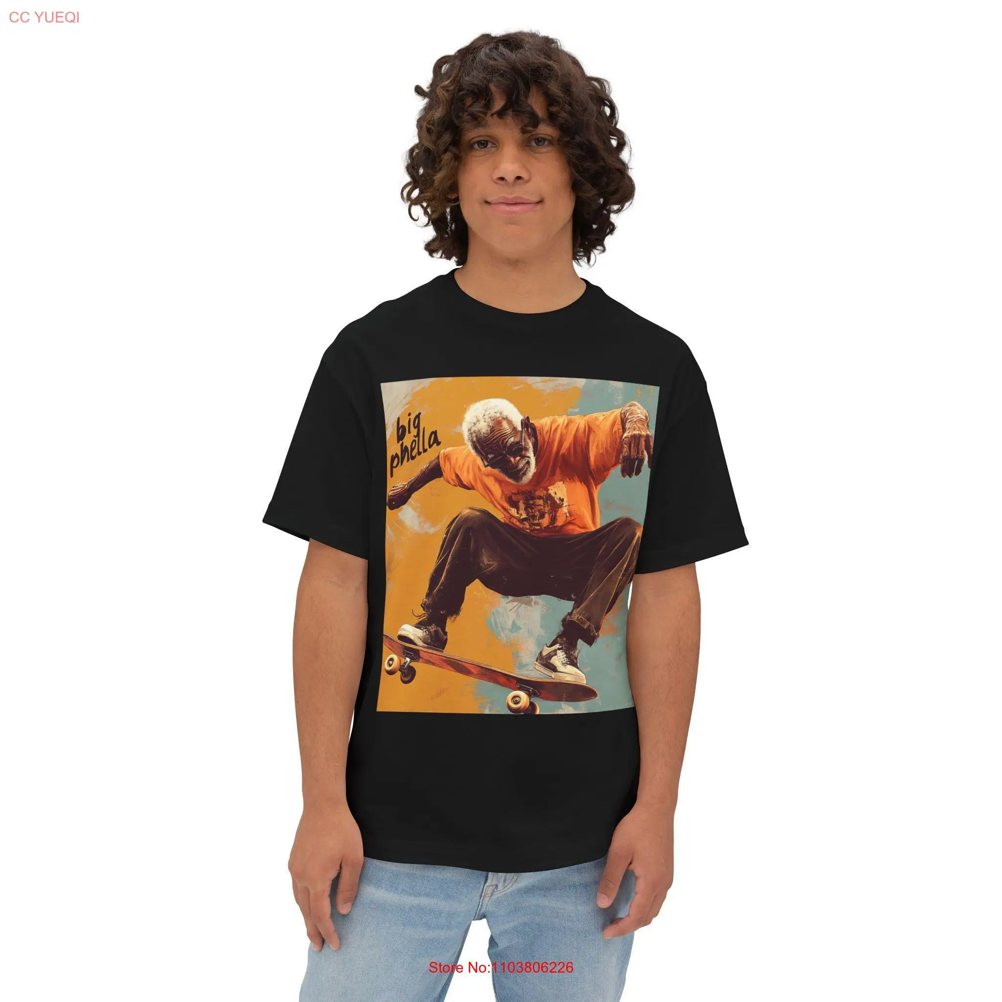 Негабаритная футболка Boxy для пожилых людей черный мужской фигурист идеально