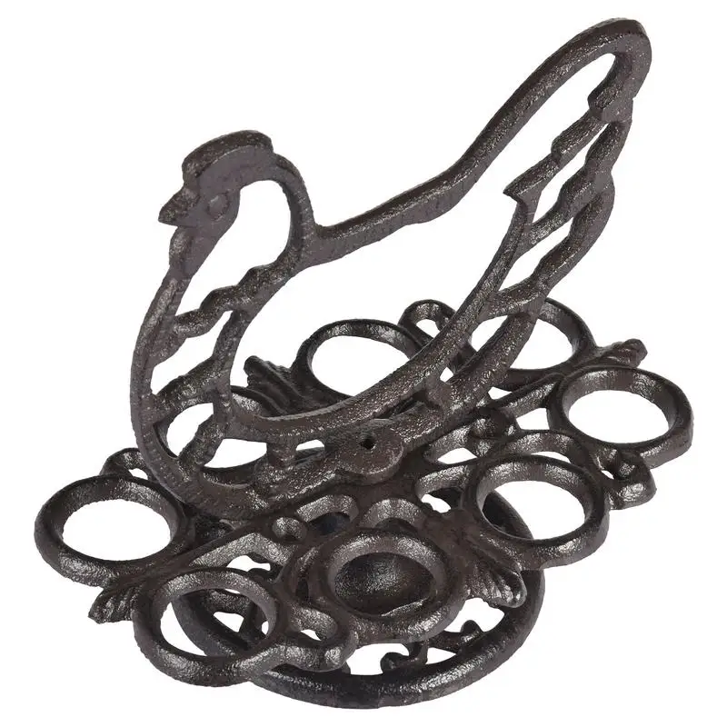 

Metal Egg Container 2 Tier Eggs Holder Fruits Basket Vintage Kitchen Countertop Organizer Stand Heavy-Duty Cast Iron Egg Skelter