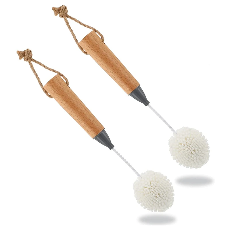 

Wine Glass Cleaning Brush Flute And Stemware Brush Non Scratch Foam Bristle Brush With Wooden Handles