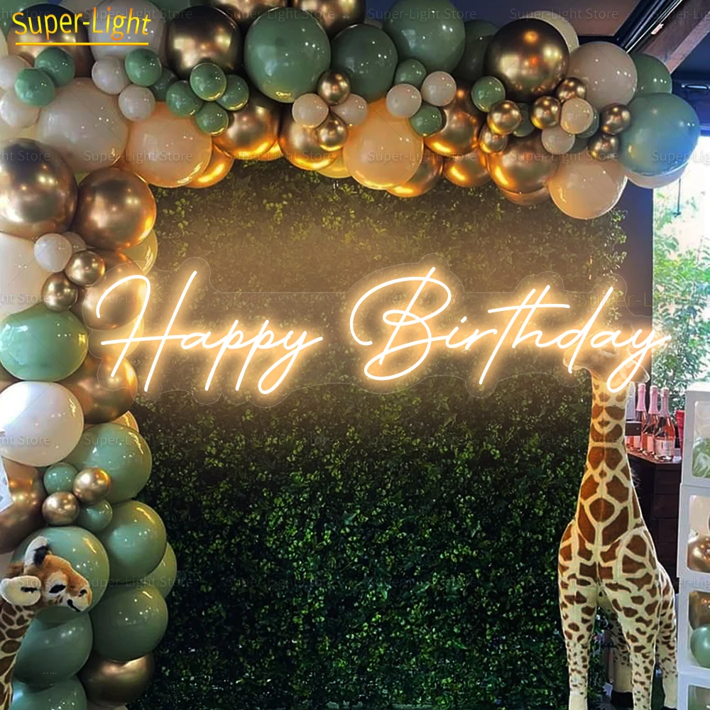 Неоновая вывеска на заказ 100 см гибкая фототабличка Большая фотография с днем