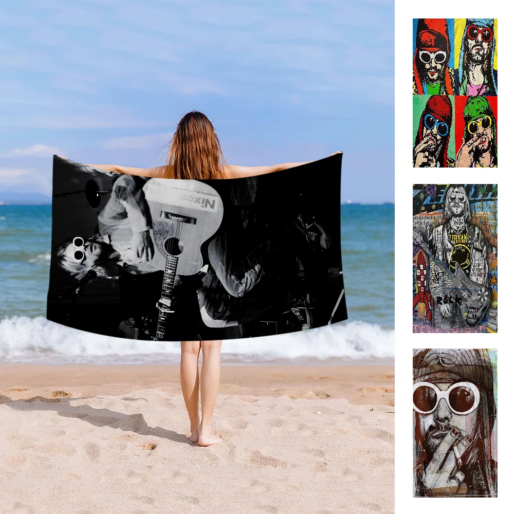 Пляжное полотенце для плавания в стиле аниме Singer K-Kurt-Cobain мягкая впитывающая