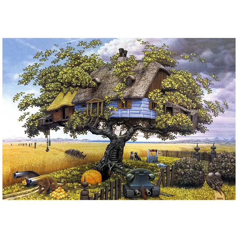 

Алмазная живопись «сделай сам», алмазная вышивка, Круглый Алмаз из смолы, вышивка крестиком, домашний Настенный декор 30x40 см, дом на дереве