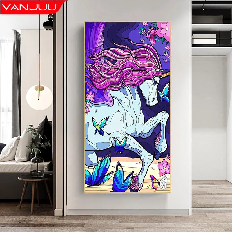 

Animal 5D Diamond Painting Unicorn Full Drill Diamond Mosaic Animal Diamond Embroidery Kits DIY Rhinestones Home Shop Decor Gift