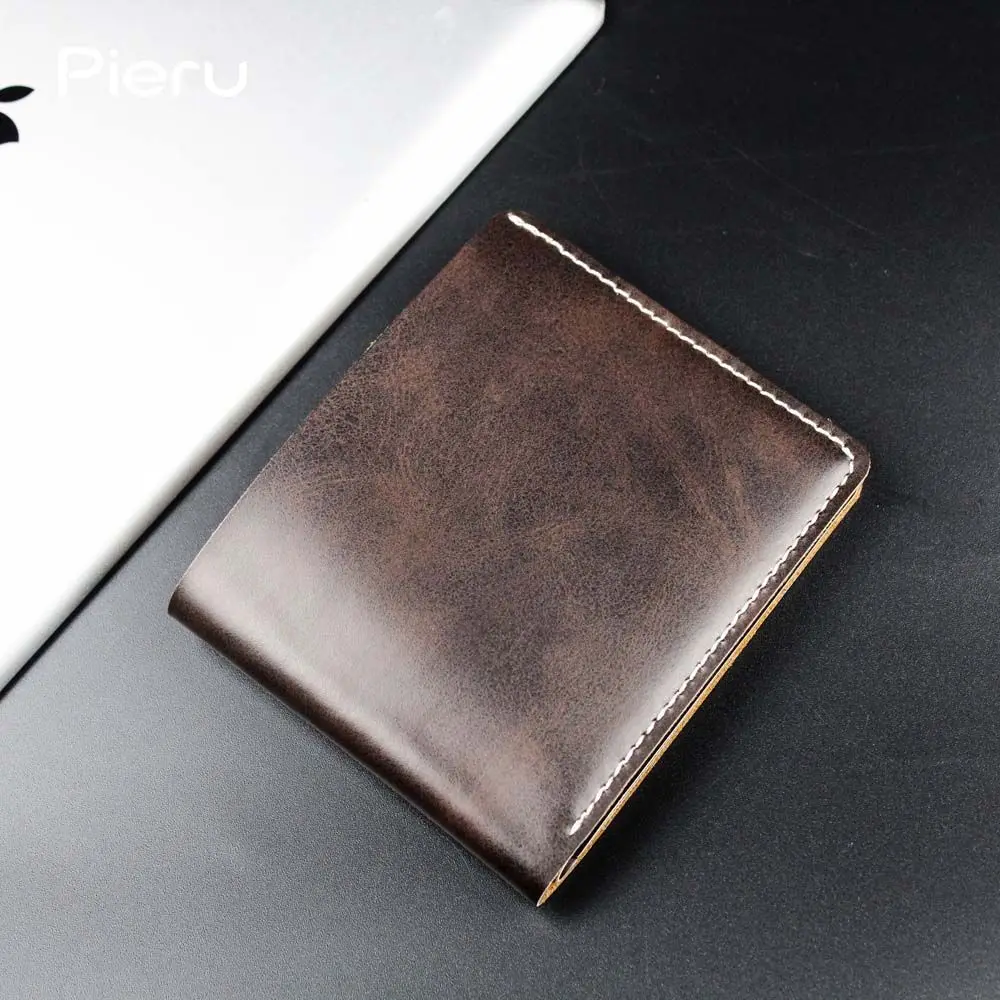 

Складной держатель для карт из искусственной кожи в стиле ретро, ультратонкая кредитница, миниатюрный кошелек для мелочи, мужской бумажник с зажимом для денег