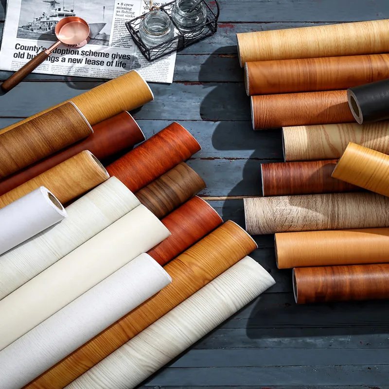 

Wood Grain Stickers PVC Waterproof Self Adhesive Wallpaper Roll Furniture Cabinets Vinyl Decorative Film For Diy Home Decor