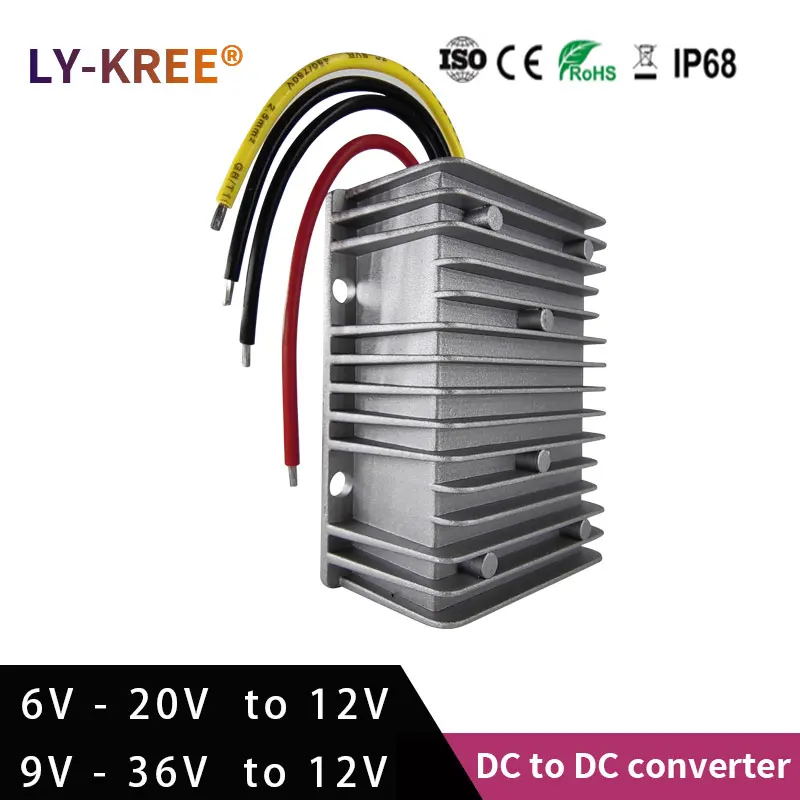 LY-KREE DC - DC 6-20 volts to 12 volts Converter 9-36V 15A 20A Automatic Lifting and Lowering of Pressure Voltage Stabilization