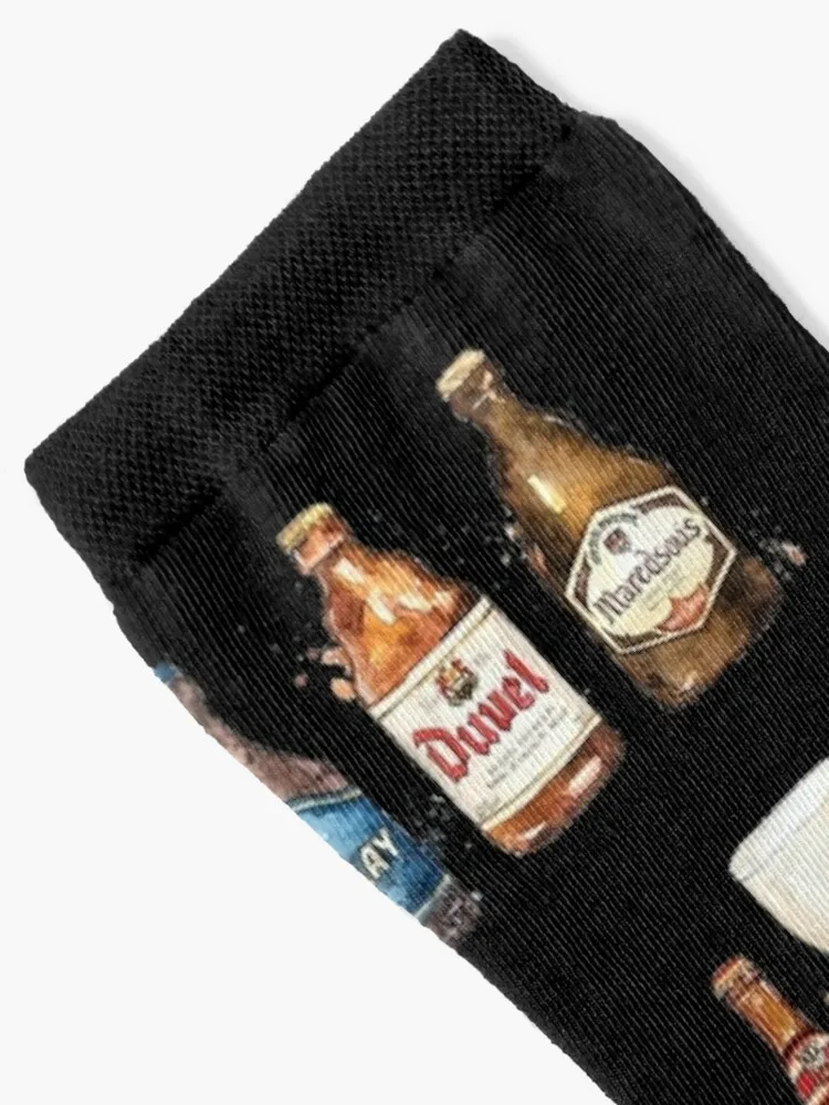 Типы бельгийских акварельных носков с изображением пива Короткие