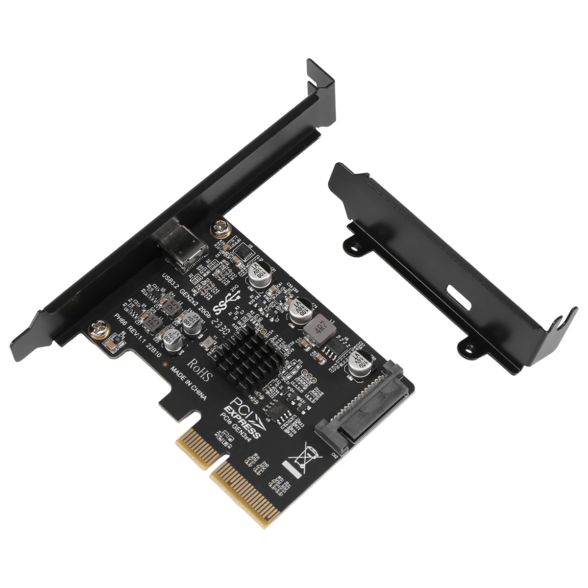 USB PCIE Card Type C PCI-Express 4X to 3.2 Gen 2X2 (20 Гбит/с) Набор микросхем ASM3242 для Windows 8/10/Linux