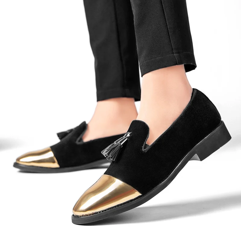 

Men's Fashion Tassel Soft Moccasins Mens Suede Leather Casual Loafers Outdoor Driving Shoes Luxury Brand Formal Dress Shoes