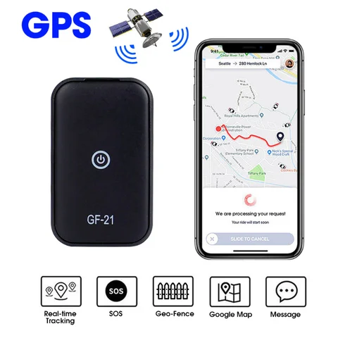 GF21/GF09/GF07 мини автомобильный GPS-трекер в режиме реального времени, устройство против потери, локатор, диктофон, позиционирование по Wi-Fi, SIM-позиционер