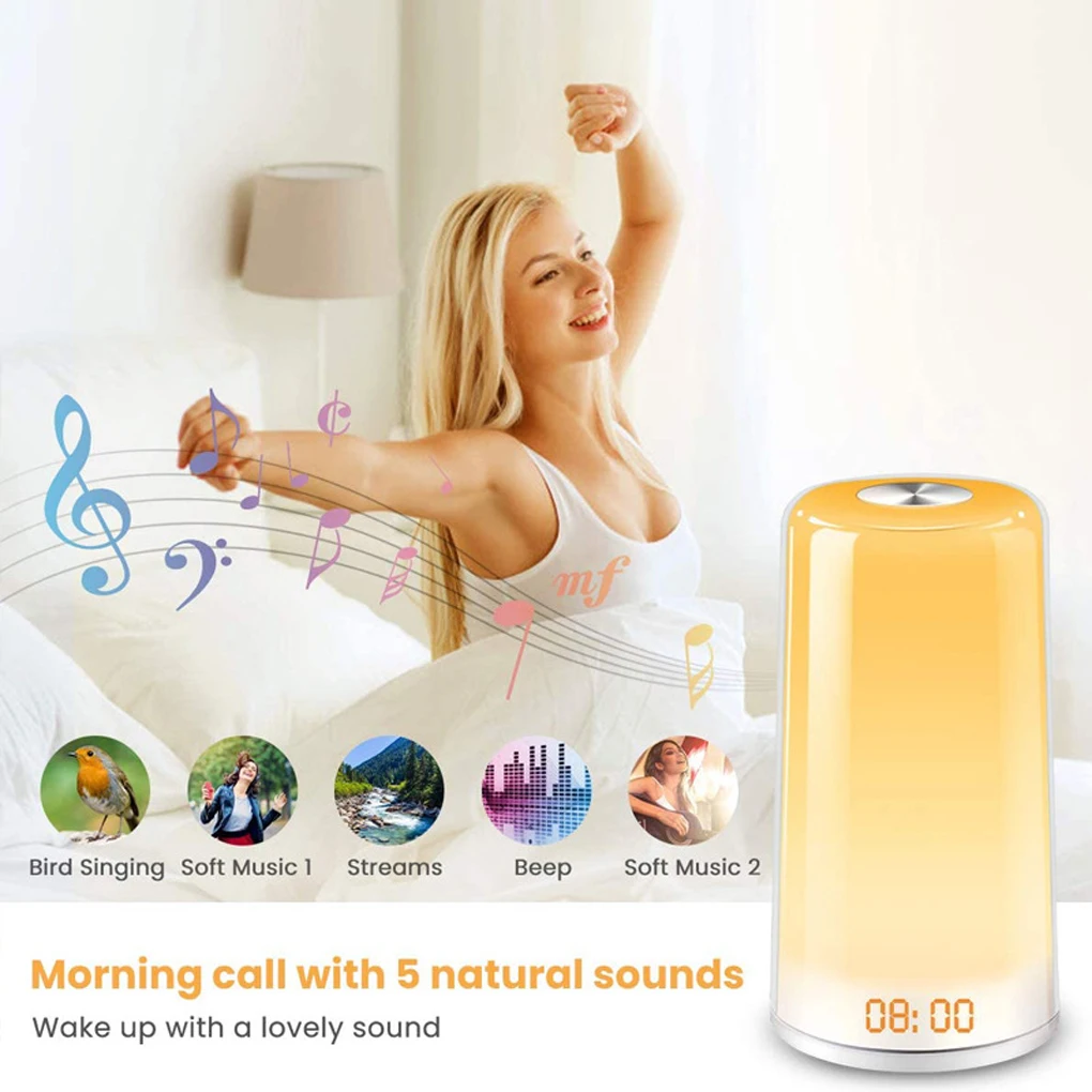 

Wake up Light Table Lamp Emotional Night Valentines Alarm Clock Protection